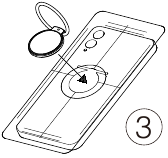 De magnetische ringhouder in het midden van de mobiele telefoon bevestigen stap 3