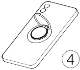 De magnetische ringhouder in het midden van de mobiele telefoon bevestigen stap 4