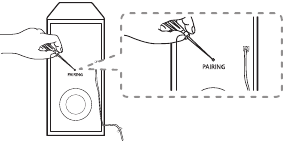 Draadloze subwoofer handmatig koppelen Stap 1