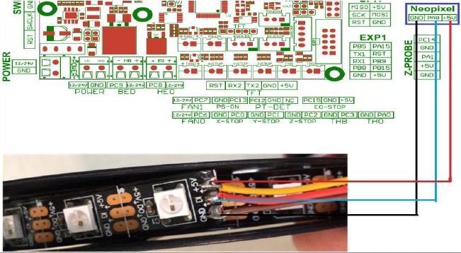 Verbinding met Neopixel-verlichting