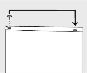 Instructies voor het verwijderen en omkeren van de deur voor Model FFPS3133UU Stap 3
