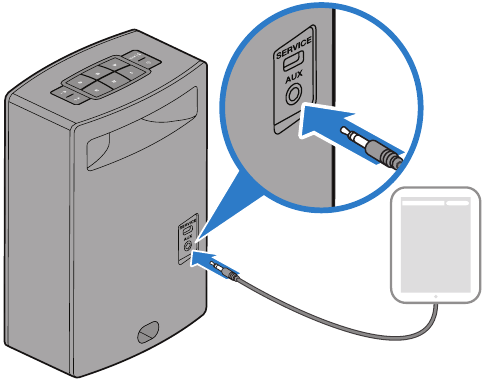Een kabel gebruiken om een audioapparaat aan te sluiten