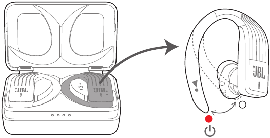 POWERHOOK - Stap 1 - haal de rechteroordop uit de oplaadcase