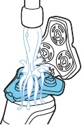 Het scheerapparaat reinigen met water Stap 3