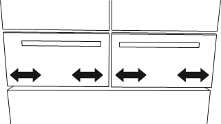 De ladefronten van links naar rechts verstellen Stap 1