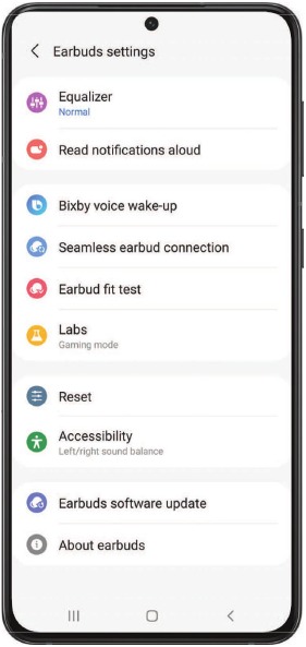 Oordopjesinstellingen - Galaxy Wearable-app