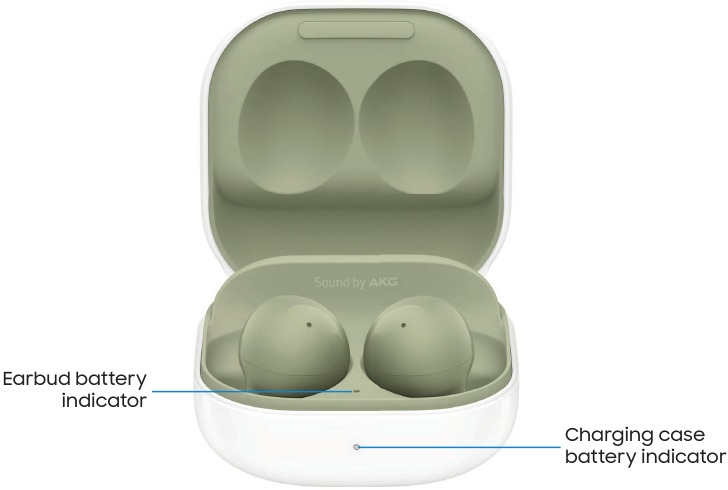 Galaxy Buds2 laad- en batterij-indicatoren