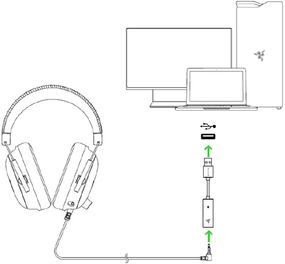 DE HEADSET AANSLUITEN OP JE PC VIA EEN USB-POORT Stap 1
