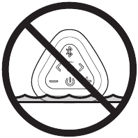 Zorg ervoor dat de speaker niet in het water staat