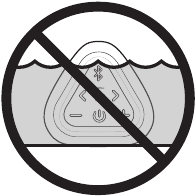 Zorg ervoor dat de speaker niet volledig of gedeeltelijk onder water komt
