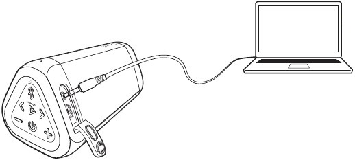 Om af te spelen met niet-Bluetooth-apparaten, gebruikt u de 3,5 mm-audiokabel