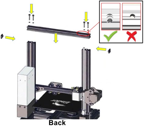 Bevestig het gantryframe