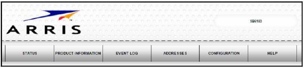 SB6183 Web Manager menuknoppen (afbeelding 5)