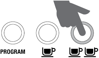Voorgeprogrammeerd shotvolume - 2 KOP-knop