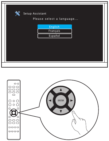 De On-Screen Setup Assistant volgen