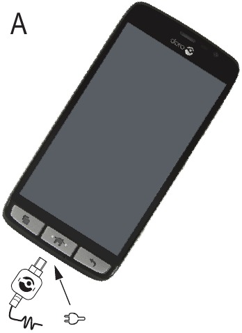 Laad de telefoon op stap 1A