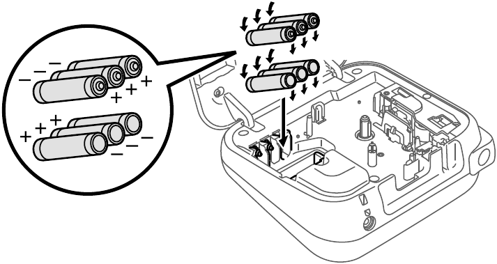 Stroomvoorziening en tape cassette stap 2