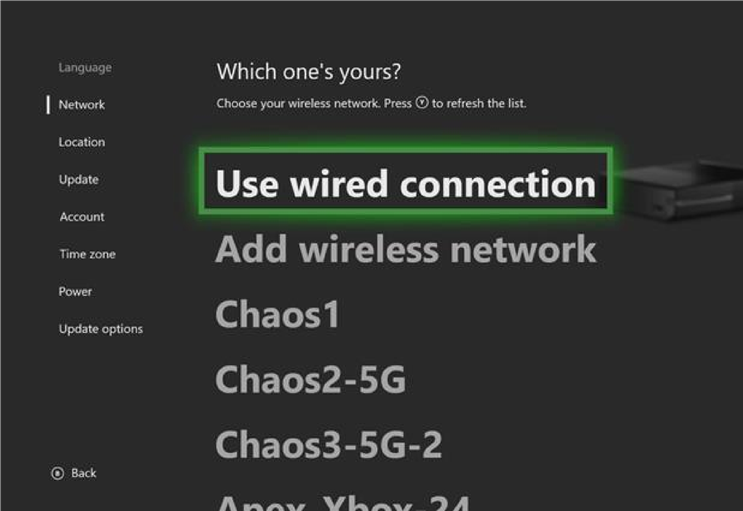 Verbind je console met internet Stap 1