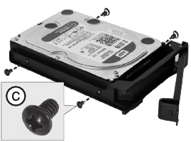 2.5"SSD / 3.5"HDD installatie Stap 4