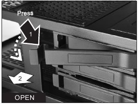 2.5"SSD / 3.5"HDD installatie Stap 1