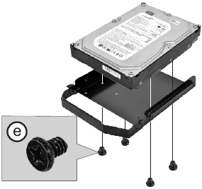 2.5" SSD / 3.5" HDD installatie Stap 4