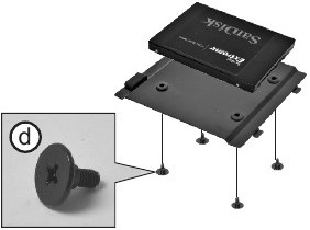 2.5" SSD installatie Stap 2