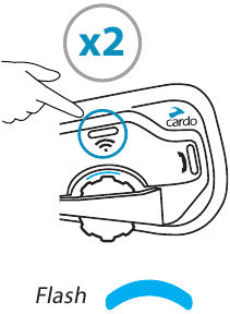 Lid worden van/een niet-Cardo Intercom-groep maken 3e rijder toevoegen Stap 2