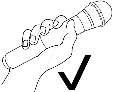 Correcte plaatsing van de microfoon stap 1
