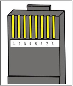 De RJ45-interface pin