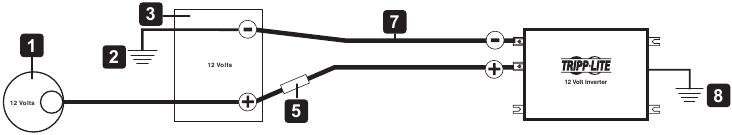 12 volt hoofdbatterijaansluiting