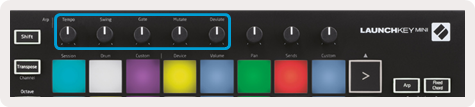 Arpeggiator roterende knoppen