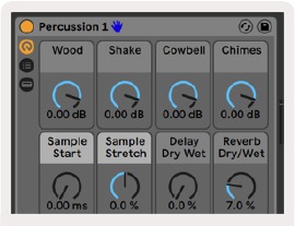 Macro-bedieningselementen voor een Ableton-apparaat