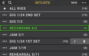 Om een setlist te laden
