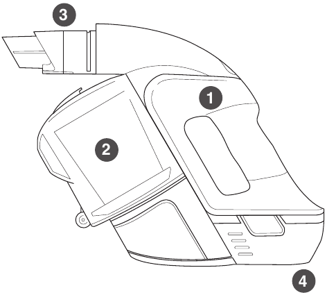 Gtech Multi stofzuiger; Stofreservoir (geplaatst); Actief mondstuk; Batterij (geplaatst)