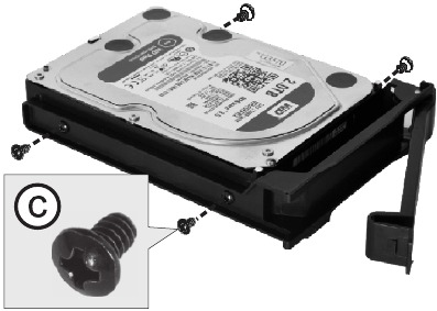 2,5"SSD / 3,5"HDD installatie Stap 4