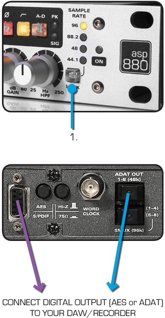 Clocking met de ASP880 Stap 1