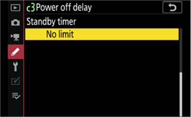 Stand-by timer instellingen