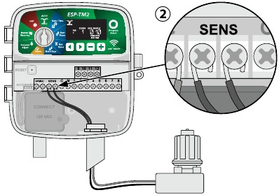 Regen-/vorstsensor aansluiten (optioneel)