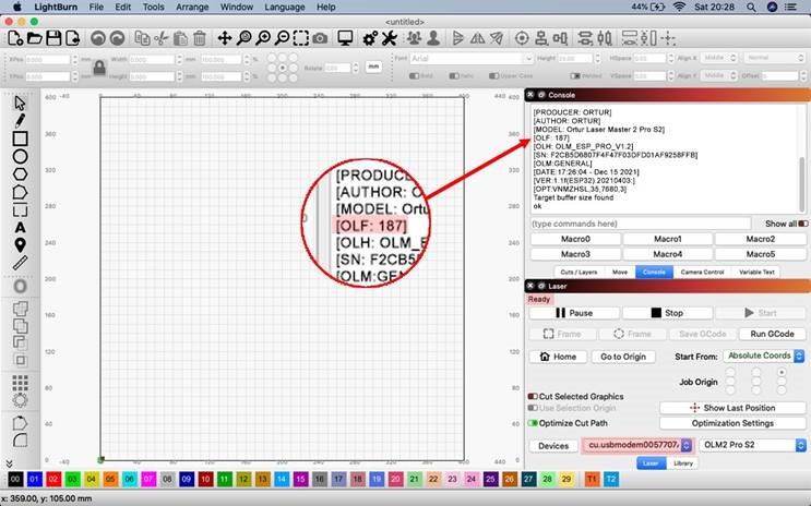 MacOs LightBurn Stap 1