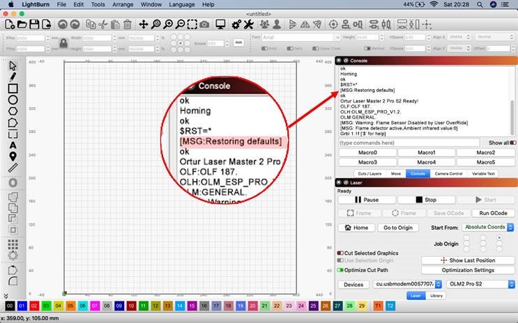 MacOs LightBurn Stap 3