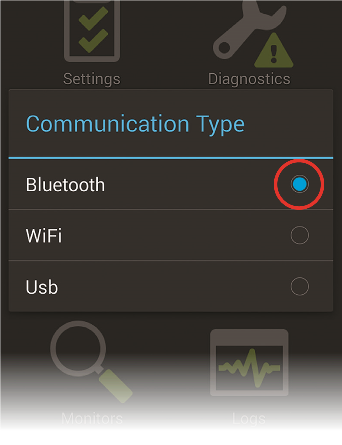 Kies 'Bluetooth'