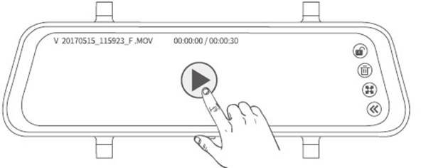 De vergrendelde video's controleren die zijn opgenomen door de voor-/achtercamera Stap 3