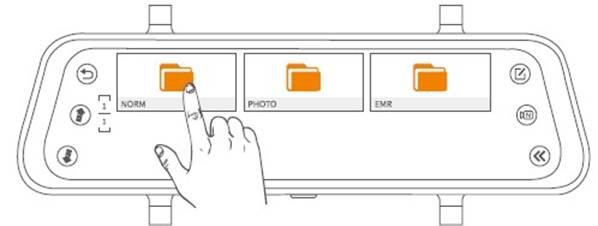 De video's en foto's controleren die zijn opgenomen door de voor-/achtercamera Stap 1