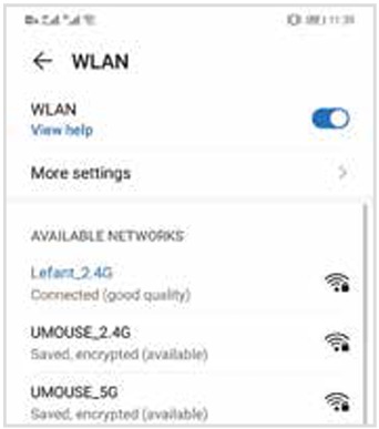 Verbinding maken met uw 2.4G WIFI-netwerk binnenshuis