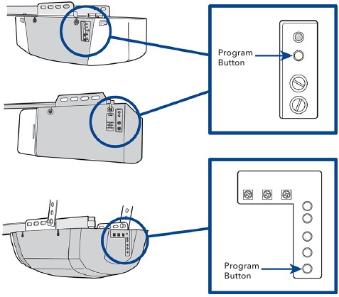 Zoek de Programma- of Leerknop Linear-producten