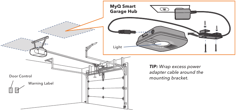 De MyQ Smart Garage Hub monteren