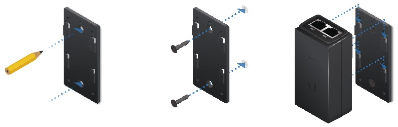 De PoE-adapter monteren (optioneel)