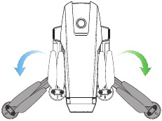 De drone uitvouwen Stap 1