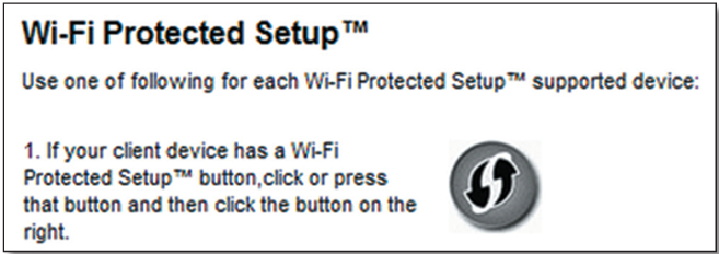 Verbinding maken met de Wi-Fi Protected Setup-knop