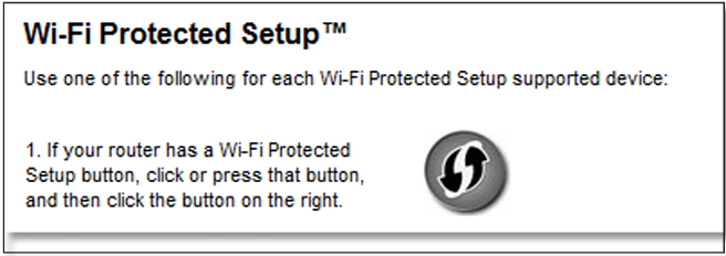 Verbinding maken met de Wi-Fi Protected Setup-knop